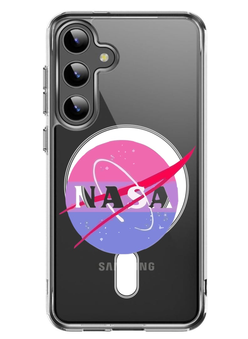 Theodor Magnetic Case for Samsung Galaxy S24 6.2-inch Compatible with MagSafe Wireless Charging, Shockproof Phone Bumper Cover Nasa - Image 1