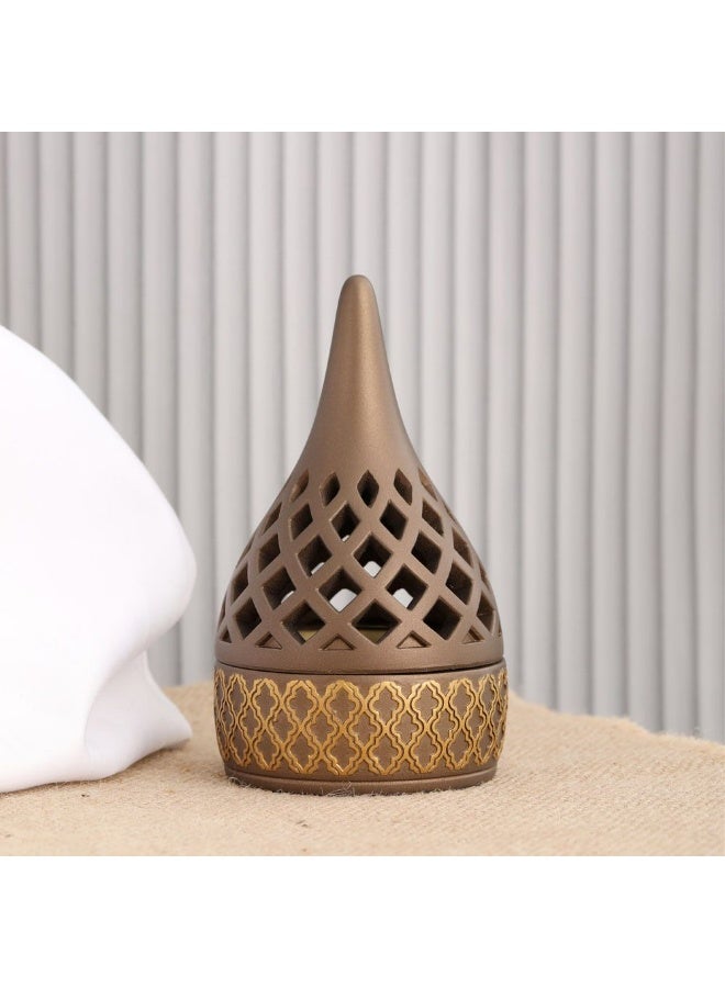 Radin® Luxury Arabic Dome-Shape Bakhoor Burner  Gold Brown Resin Incense Burner For Home, Office & Majlis  Elegant Oud & Fragrance Diffuser - Image 2