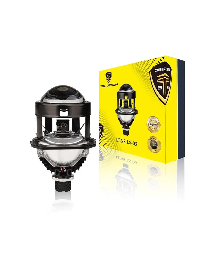توبيز جهاز عرض Tobys Lens LS-03 ثنائي LED مقاس 2.5 بوصة بقوة 84 واط/زوج مع مصباح أمامي للسيارة بدرجة حرارة لون 6000 كلفن - LS 03 - Image 1