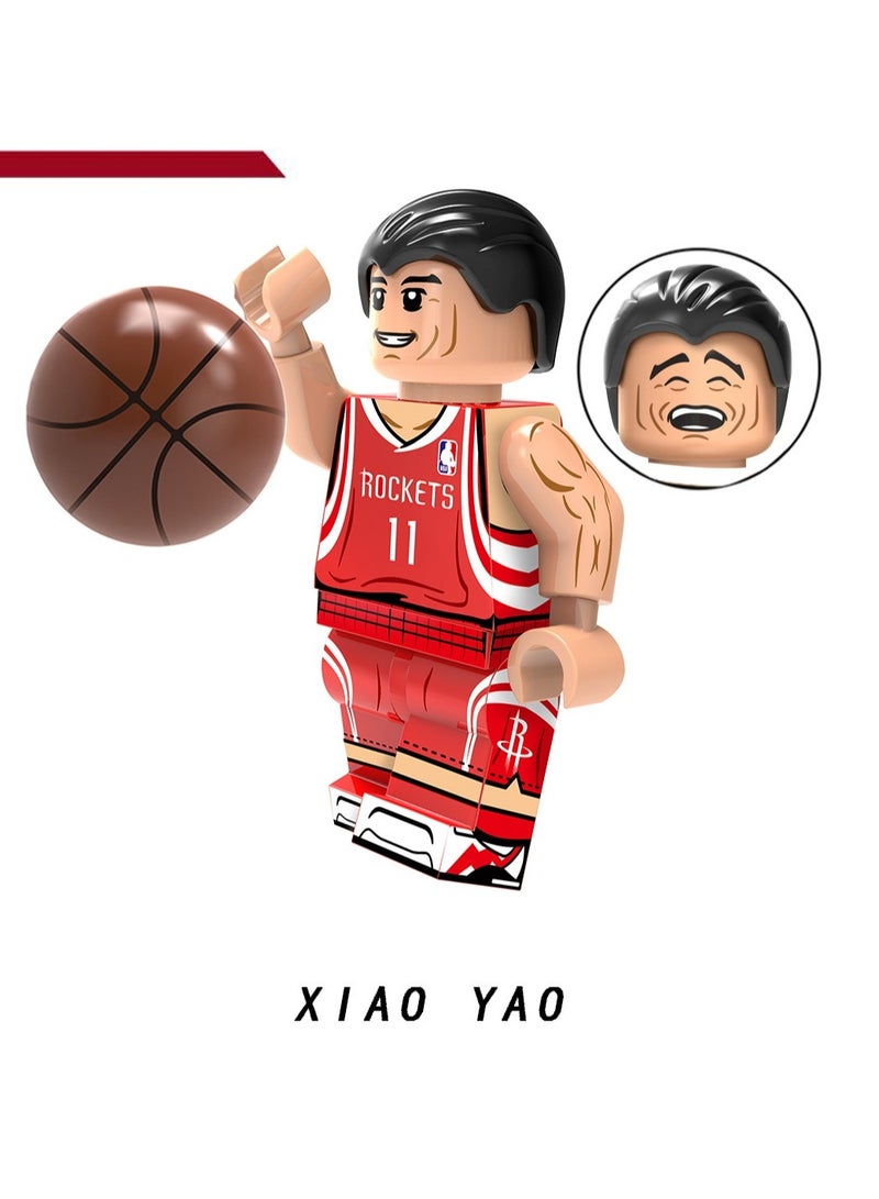 Nariele مجموعة من 9 ألعاب بناء على شكل تماثيل صغيرة من سلسلة نجوم كرة السلة - Image 4