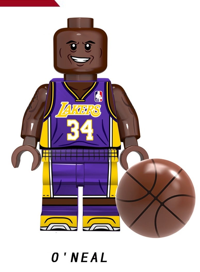 Nariele مجموعة من 9 ألعاب بناء على شكل تماثيل صغيرة من سلسلة نجوم كرة السلة - Image 5