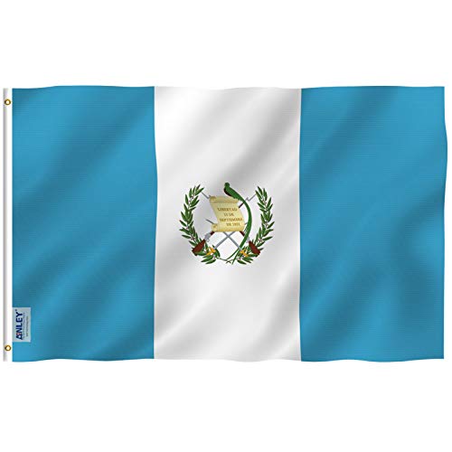 Anley Fly Breeze 3x5 Foot Guatemala Flag Vivid Color and Fade proof Canvas Header and Double Stitched Guatemalan Country Flags Polyester with Brass Grommets 3 X 5 Ft - Image 1