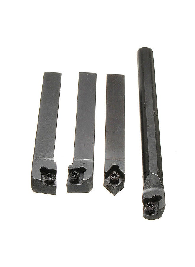 Generic - S12MSCLCR09+SCLCR1212H09+SCLCL1212H09+SCMCN1212H09 4 PCS 12MM Shank Lathe Turning Tool Holder Boring Bar + 10PCS Carbide Insert + 4PCS Wrench - Image 1