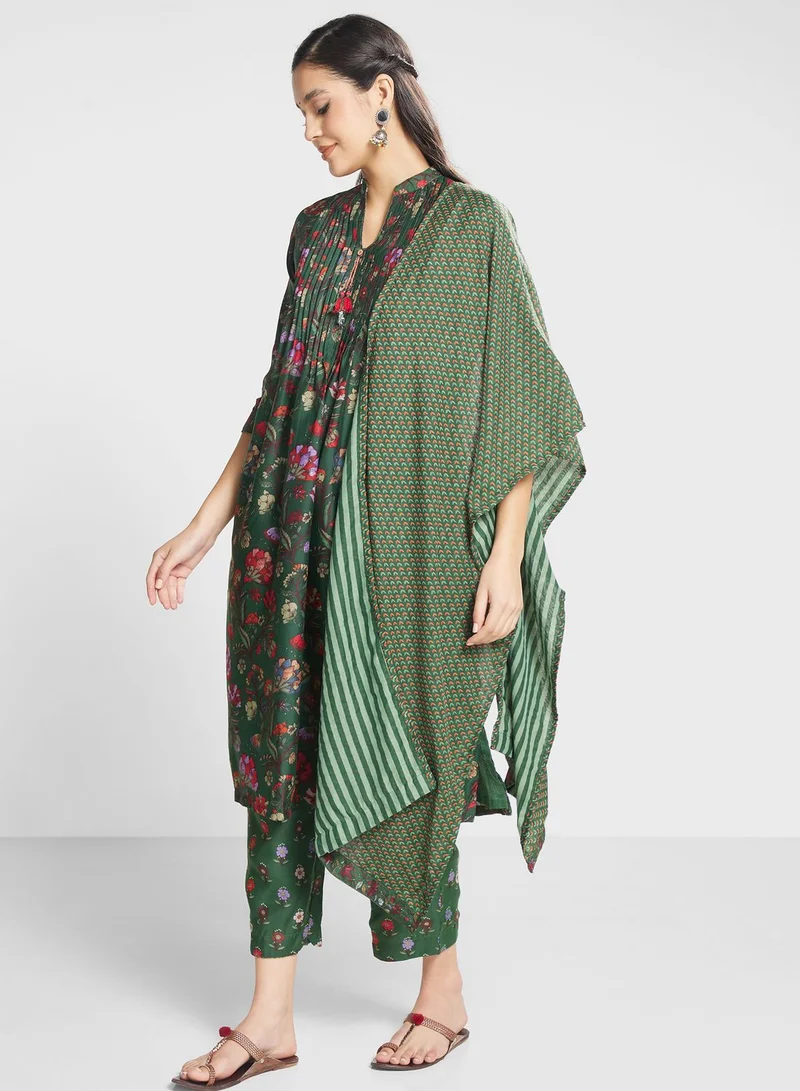 Biba Set of kurti , pants & dupatta
