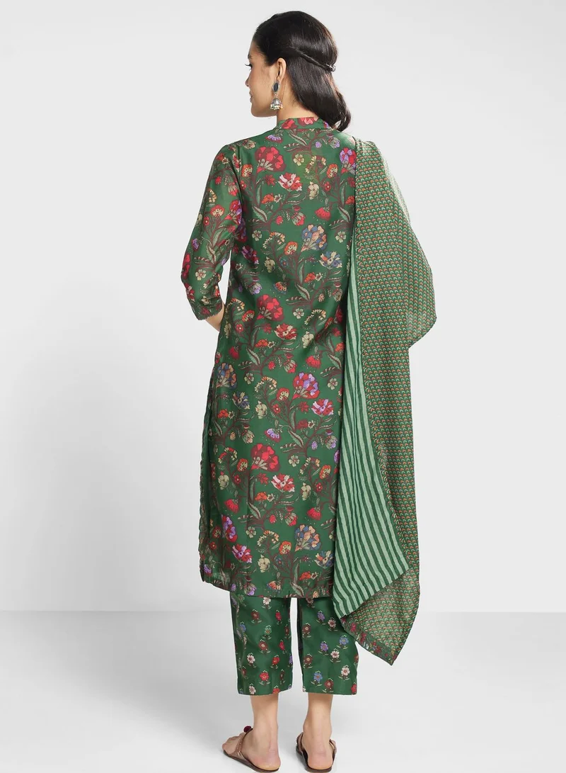 Biba Set of kurti , pants & dupatta