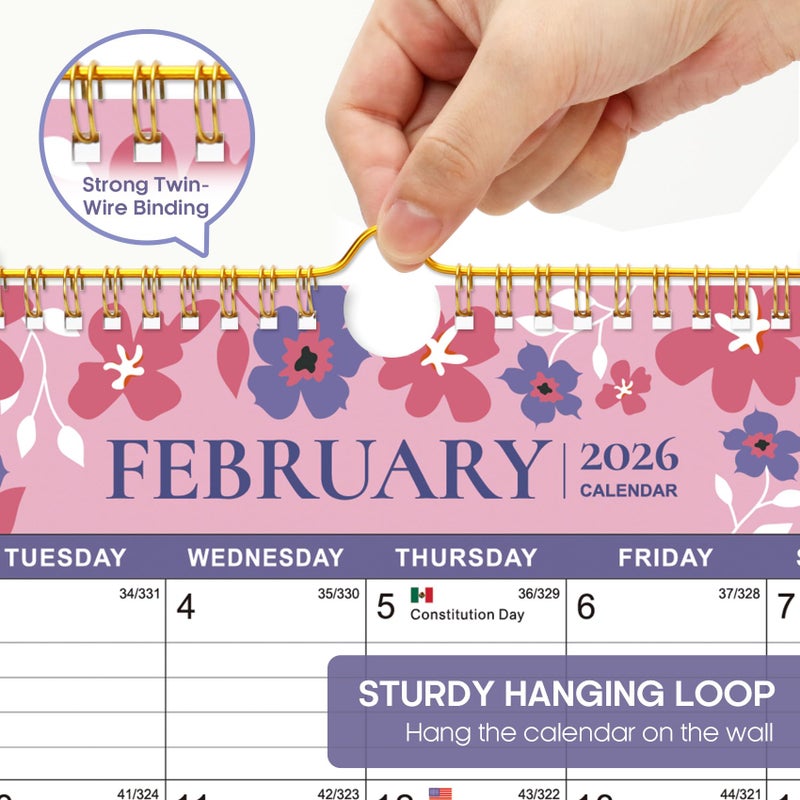 Taja 2026 Calendar, 21-Month Wall Calendar Runs from Oct 2025 to Jun 2027, 11.5" x 14.7",Large Monthly Calendar with Twin-Wire Binding, Perfect for Home or Office -Twilight Petals - Image 3