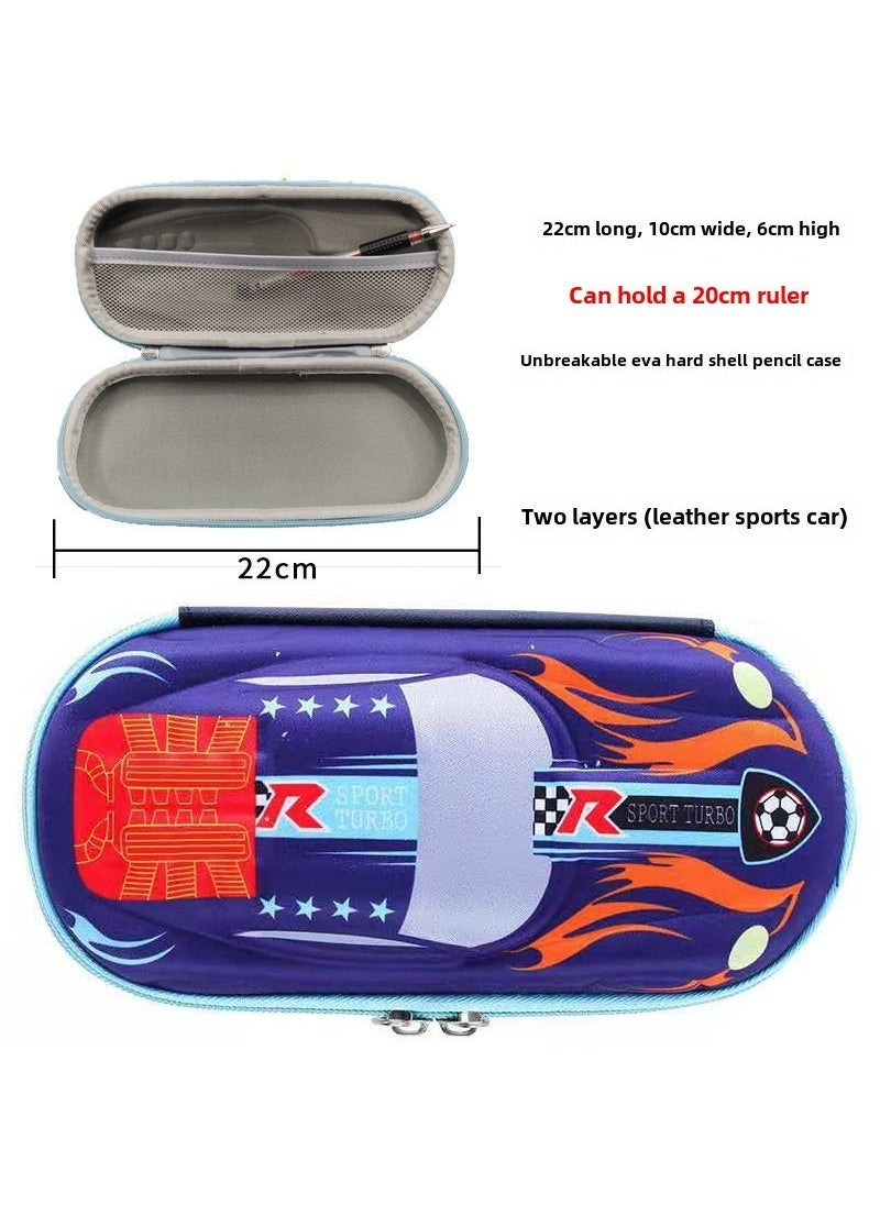 Generic 3D Car Pencil Box Multi-functional for Kids Royal Blue-3D car [two layers of cloth]]