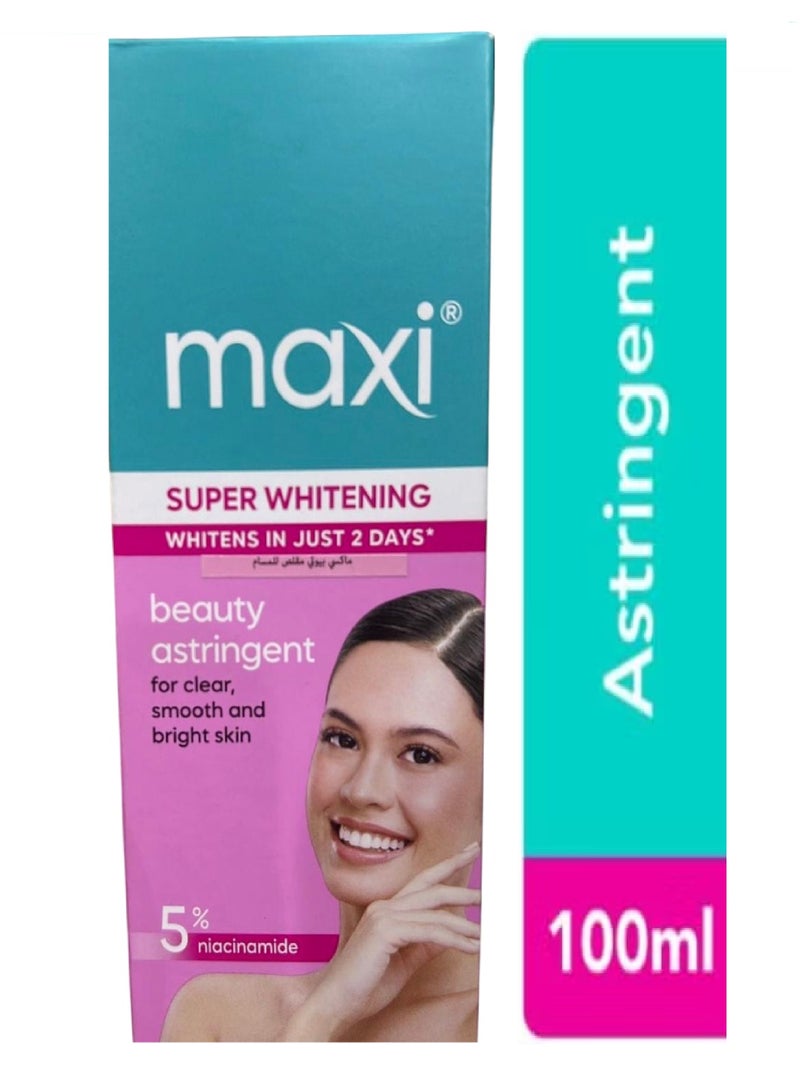 Maxi Whitening Beauty Astringent Toner - For Clear, Smooth & Bright Skin With 5% Niacinamide 100 ml - Image 2