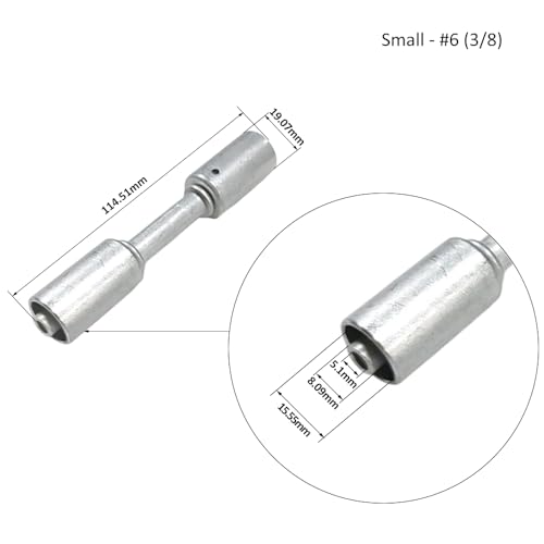 WYZBEN 3 Pcs #6#8#10 AC Aluminum Fitting Straight Aluminum Beadlock Splice Fitting for A/C Standard Barrier Hose 3/8 1/2 5/8 - Image 2