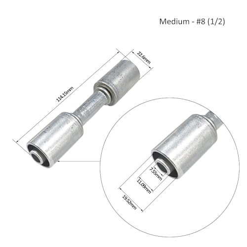WYZBEN 3 Pcs #6#8#10 AC Aluminum Fitting Straight Aluminum Beadlock Splice Fitting for A/C Standard Barrier Hose 3/8 1/2 5/8 - Image 3