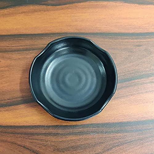 DECOR VIBES Melamine Dahi Bhalla and Chat Plate, Snack and Appetizer Plate, Tray for Party and Daily use Serving Platter, Unbreakable (Matt Black, Dia 6 Inch, Pack of 12) - Image 4