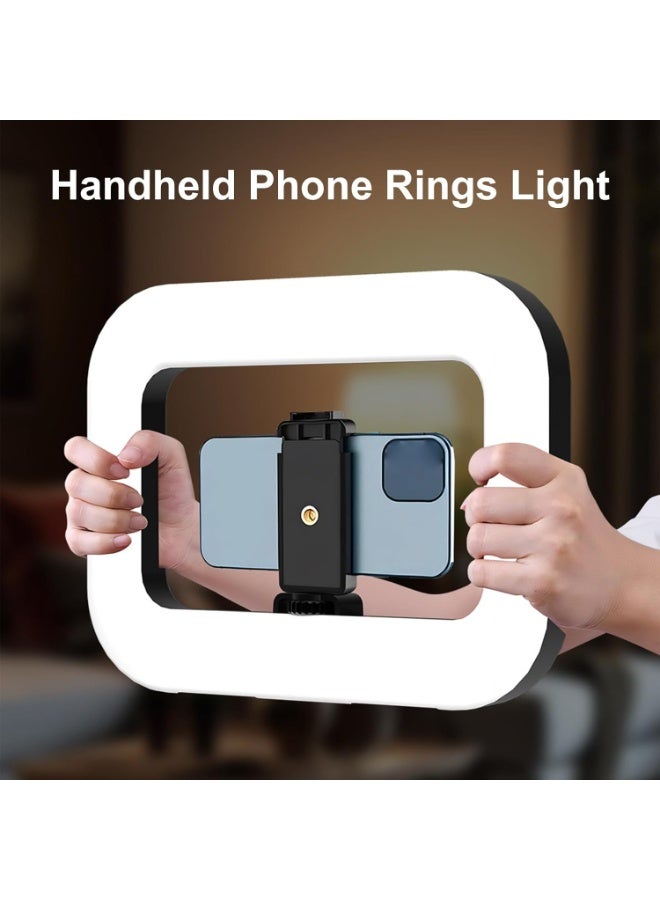 حلقة إضاءة محمولة، إضاءة ملء التصوير الفوتوغرافي، حامل فيديو للهواتف الذكية مع إضاءة، إضاءة سيلفي LED للمكياج، إضاءة LED محمولة 20 واط مع باور بانك مدمج 4000 مللي أمبير/ساعة، مصابيح إضاءة ملء للهواتف الذكية والكاميرات والبث المباشر على تيك توك وتدوين الفيديو على يوتيوب وتصوير المكياج - Image 2