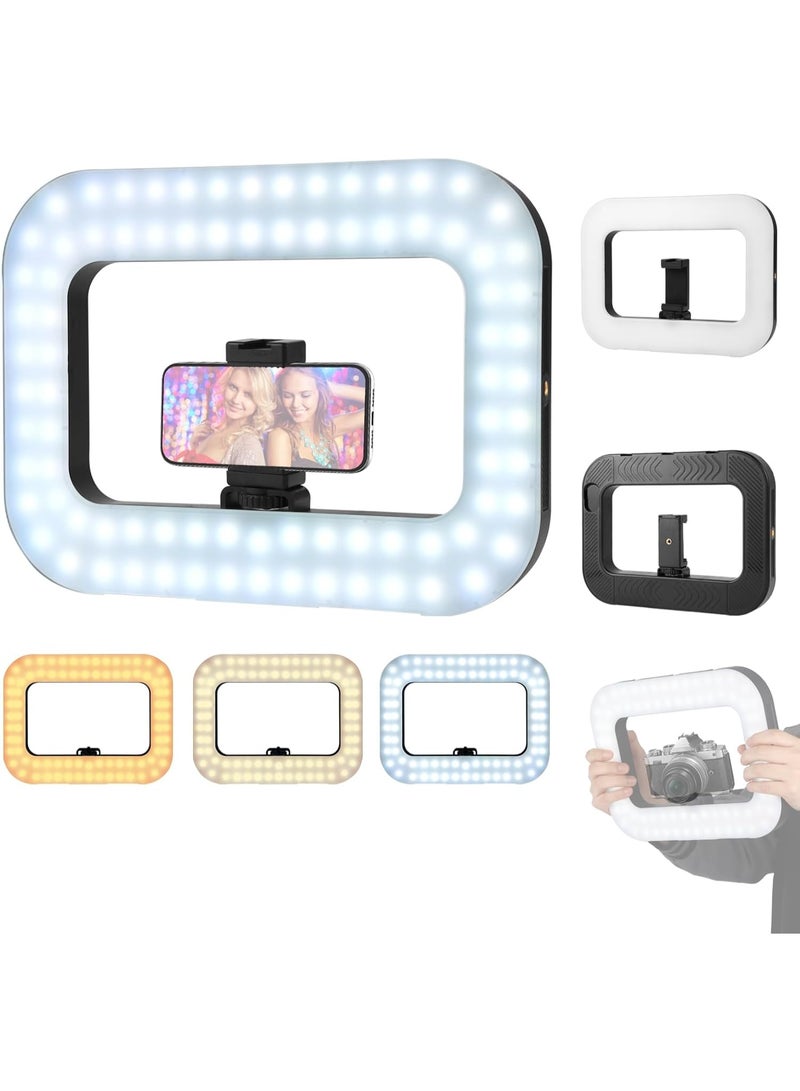 حلقة إضاءة محمولة، إضاءة ملء التصوير الفوتوغرافي، حامل فيديو للهواتف الذكية مع إضاءة، إضاءة سيلفي LED للمكياج، إضاءة LED محمولة 20 واط مع باور بانك مدمج 4000 مللي أمبير/ساعة، مصابيح إضاءة ملء للهواتف الذكية والكاميرات والبث المباشر على تيك توك وتدوين الفيديو على يوتيوب وتصوير المكياج - Image 1