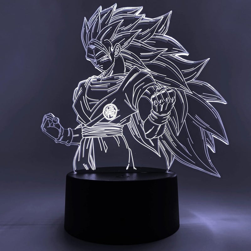 ARS Graphics ARS® Super Saiyan 3 Goku Dragon Ball Super 3D Night Light with 16 Color RGB - Image 1