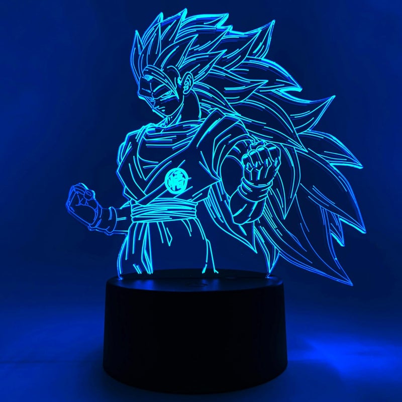 ARS Graphics ARS® Super Saiyan 3 Goku Dragon Ball Super 3D Night Light with 16 Color RGB - Image 3