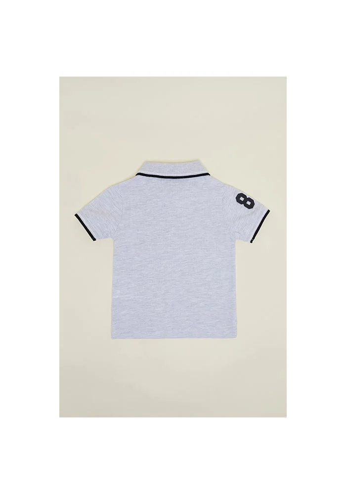 R&b Print Detail Polo T-Shirt and Short Sleeves