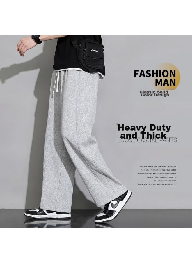 Foss Phil Men's Loose Wide-leg Straight Pants, High Street Draping Casual Trousers For Spring And Summer, 901 Black XL - Image 2