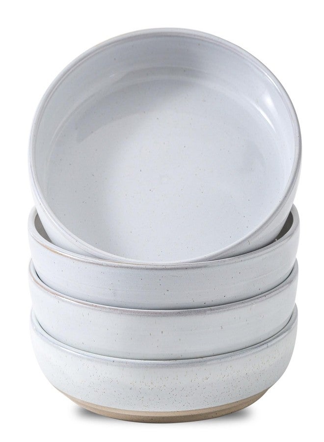 Tikooere Pasta Bowls 26 OZ,Ceramic Salad Serving Bowls Set of 4,Large 8.2 inch Shallow Bowls Plates for Soup,Fruit,Noodle,Dinner,Dishwasher & Microwave Safe,White - Image 1