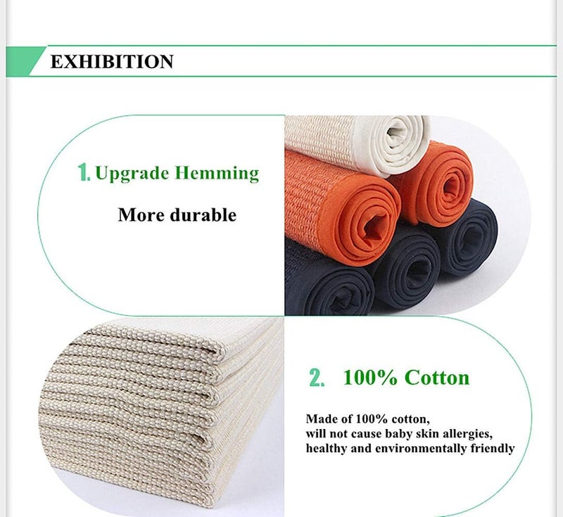 UKELER Montessori Mat for Nursery Preschool Kindergarten Soft Baby Play Mat Cotton Working Rug for Toddlers Babies Children, 27.5''×43.3'', Off-White - Image 5