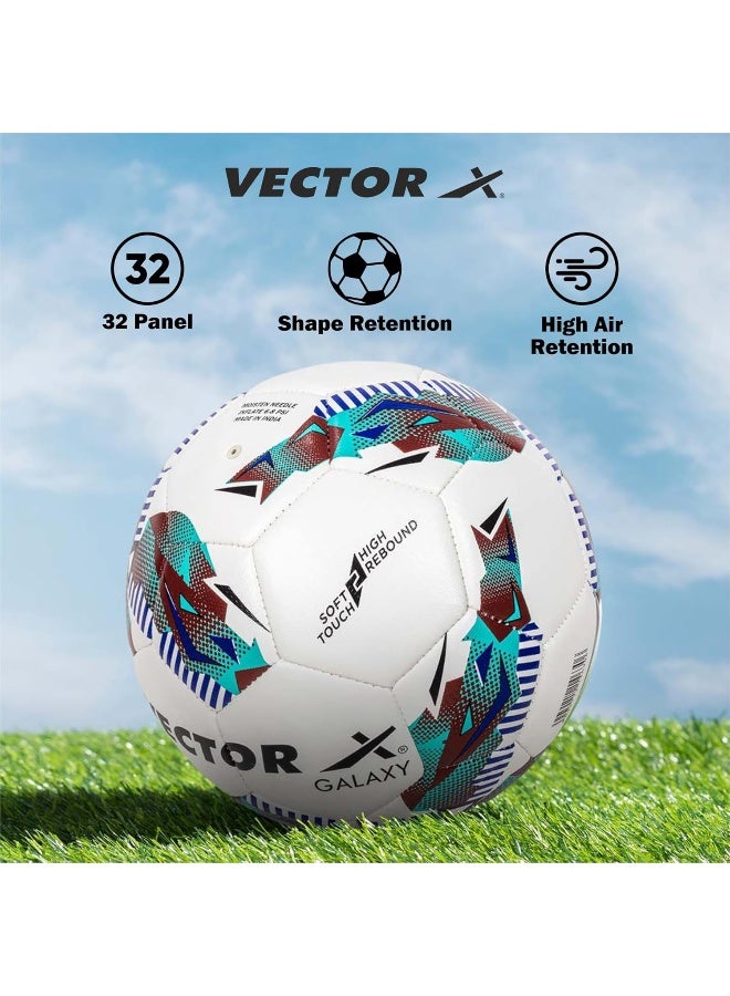 Vector X Galaxy TPU Machine Stitched Football – Professional Soccer Ball for Training & Match Play, Indoor & Outdoor, Durable High-Performance Ball, Size 5, Green-Blue - Image 3