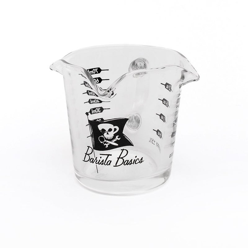 Barista Basics كوب قياس إسبريسو سعة 3 أونصات من بارستا بيسكس | كوب قياس إسبريسو مع 3 فوهات | مصنوع من زجاج سميك ومقاوم للحرارة | كوب قياس قهوة مع مقبض | كوب قياس بارستا - Image 3