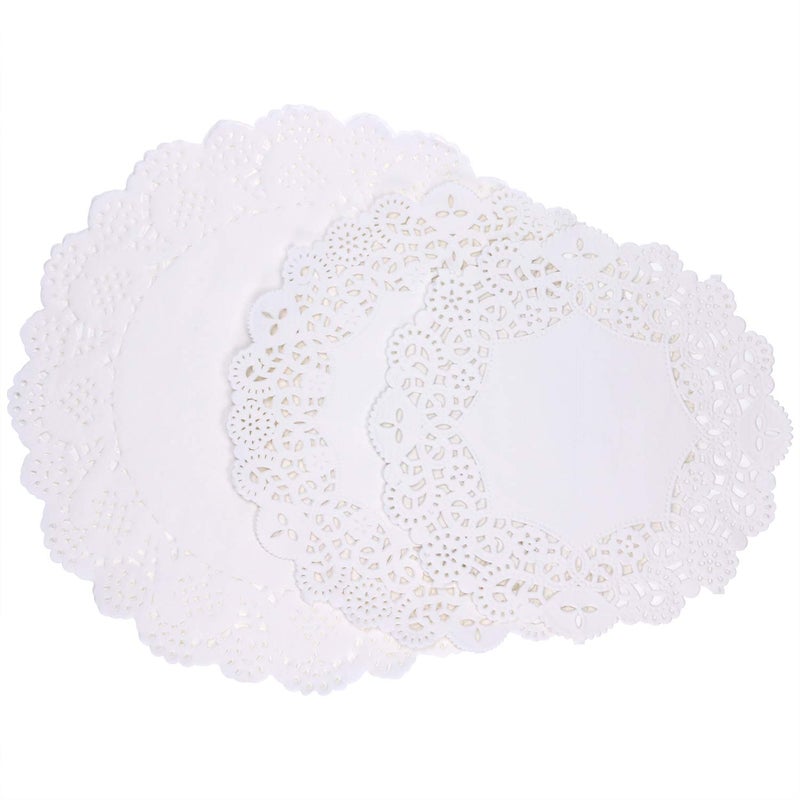 Tupalizy Tupalizy 45PCS Disposable Lace Paper Doilies for Cakes Desserts Plates Tables Paper Placemats for Crafts Serving Trays Holiday Wedding Christmas Tea Party Decors Gifts Wrapping 75 85 105inch 