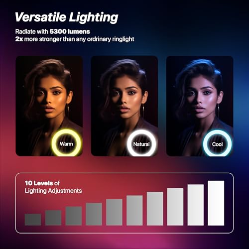 IZI Light 16" RGB LED Ring Light with Stand, 7' Foldable Tripod - 28+ Multicolor, Professional Studio Kit for YouTube, Video Shoots, Live Streaming, Selfie Lights, Makeup, iPhone & Cameras Compatible - Image 3