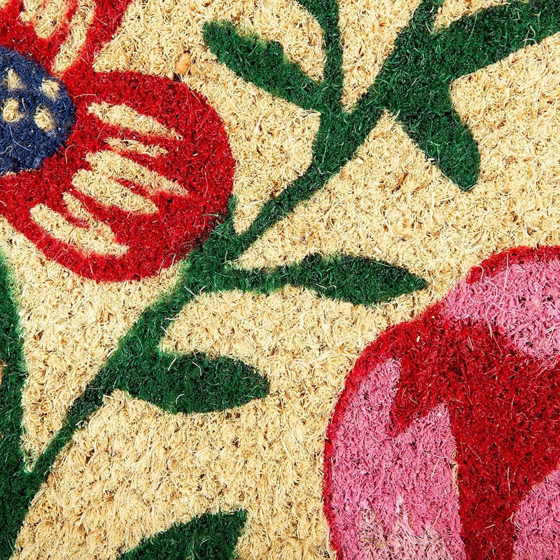 DII Elegant multi-option build Floral Design Collection Natural Coir Doormat, 17x29, Bright Blossom All storage type compatible - Image 4