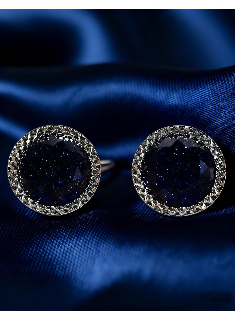 HomeNoor Classic Midnight Sky Cufflinks, Elegant Formal French Cufflinks for Business, Wedding and Daily Wear, Stylish Shirt Cuff Links for Special Events, Perfect Gift Idea for Men & Women - Image 3