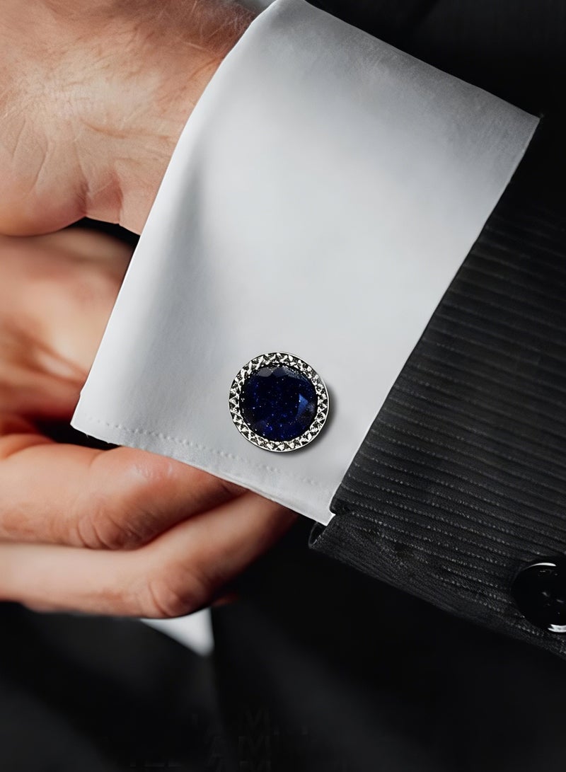 HomeNoor Classic Midnight Sky Cufflinks, Elegant Formal French Cufflinks for Business, Wedding and Daily Wear, Stylish Shirt Cuff Links for Special Events, Perfect Gift Idea for Men & Women - Image 1