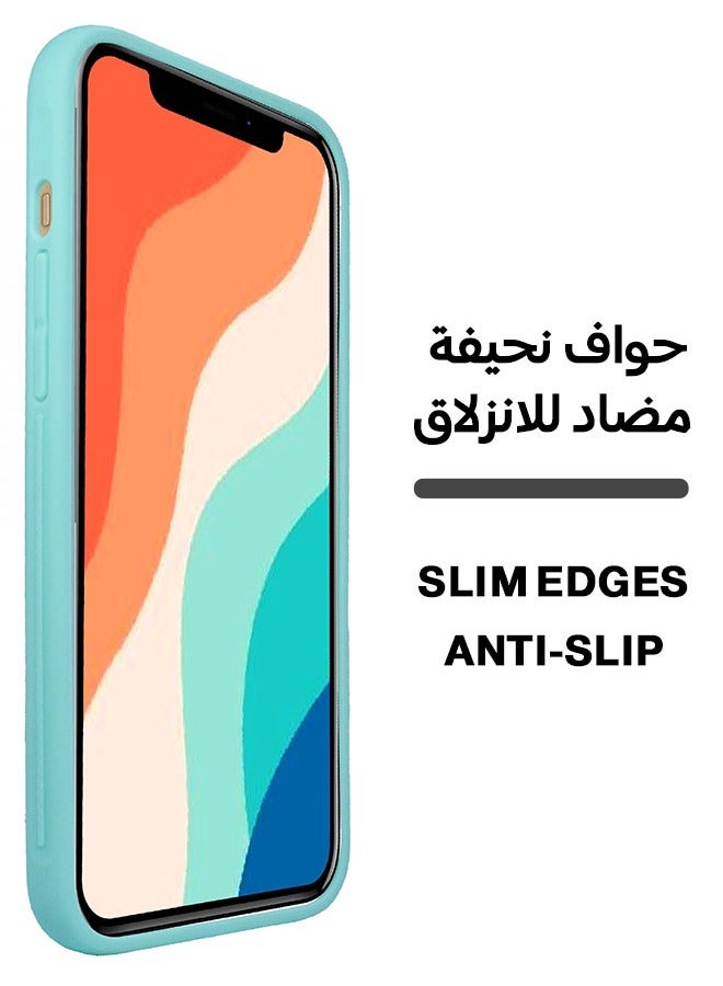 لنكوو غطاء هاتف مع قبضة يد غطاء مضاد للصدمات لهاتف أبل آيفون 12 /12 برو أخضر نعناعي - Image 4