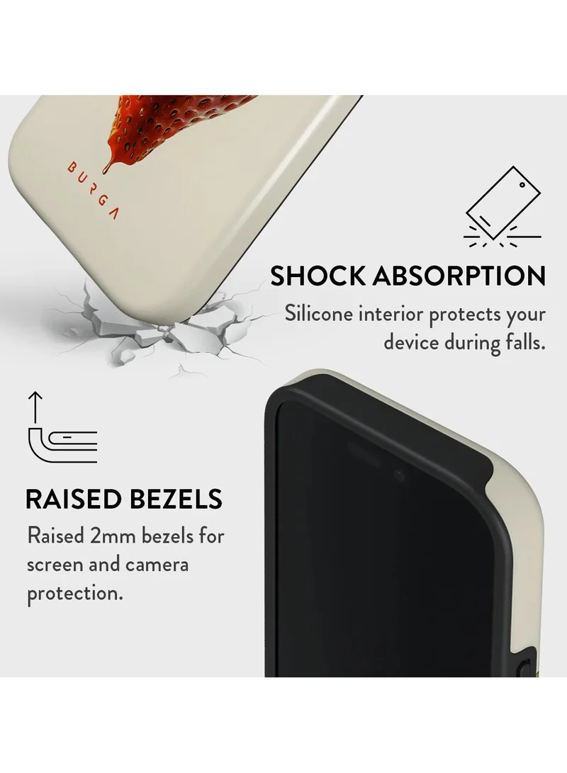 BURGA iPhone 16 Pro Max Case, 2 Piece Hard Shell + TPU Silicone Interior, Shock Absorption, All Port Accessible, Raised Bezel For Screen & Camera Protection, Never Fading HQ Print,Juicy