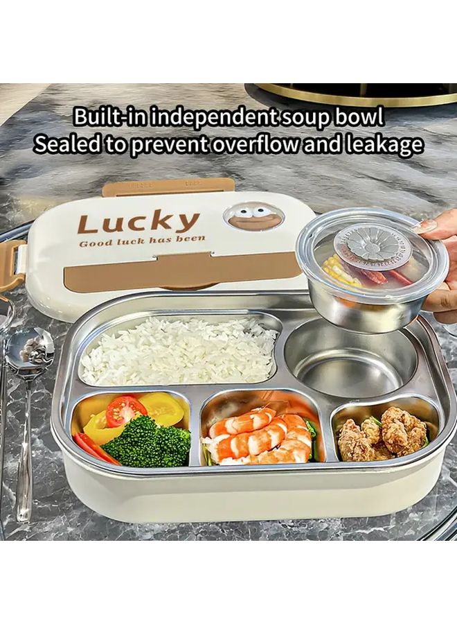 Pink Large Insulated Lunch Bag with Soup Bowl Spoon Fork Leakproof Portable Meal Container Microwave Safe Dish - Image 4