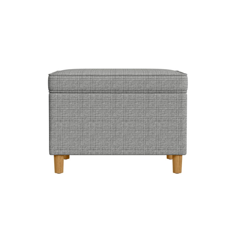 Spatial Order Home Decor | Dinah Collection Modern Storage Ottoman | Ottoman with Storage for Living Room & Bedroom(Sage Mini Grid Pattern) - Image 1