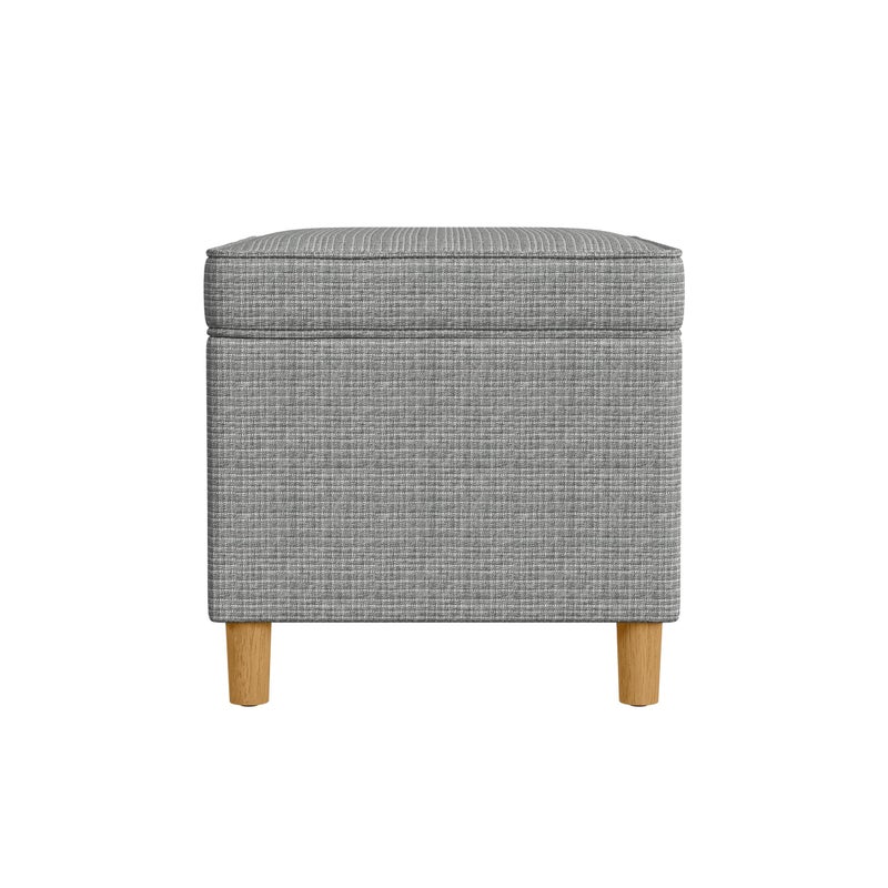 Spatial Order Home Decor | Dinah Collection Modern Storage Ottoman | Ottoman with Storage for Living Room & Bedroom(Sage Mini Grid Pattern) - Image 2