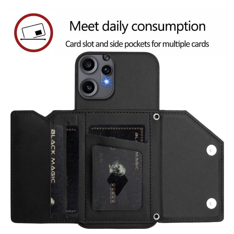 إيروريكس جراب هاتف For Nothing CMF Phone 2 Pro Feel بأربع فتحات للبطاقات مع حزام معصم (أسود) - Image 5