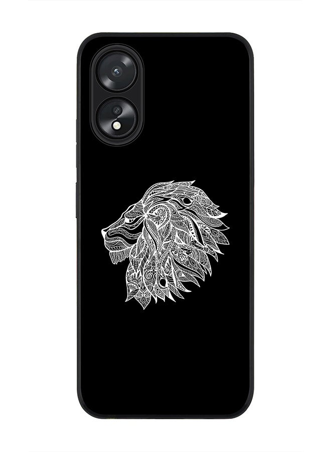 Stylizedd Rugged Black Edge case for Oppo A18 / Oppo A38, Slim fit Soft Case Flexible Rubber Edges Anti Drop TPU Gel Thin Cover - Lion Abstract - Image 1
