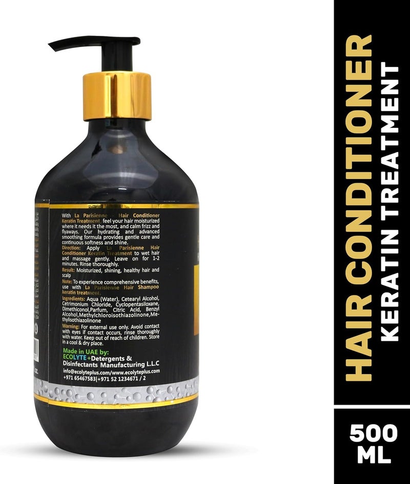 ECOLYTE+ La Parisienne Premium Luxury Hair Conditioner with Keratin Treatment - 500 ml - Image 2