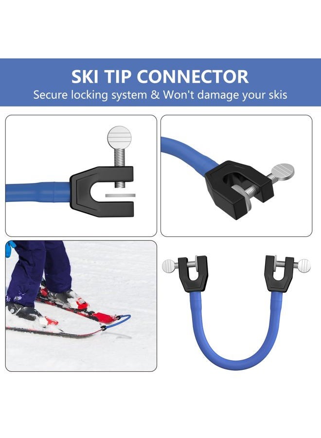 YEESOOM Edgie Wedgie Ski Tip Connector - Edgie Wedgie Ski for Kids 2 PCS for Beginners Skiing Training and Speed Control, Ski Accessories Edgy Wedgy Ski Kids Training Aid, Blue & Pink - Image 3