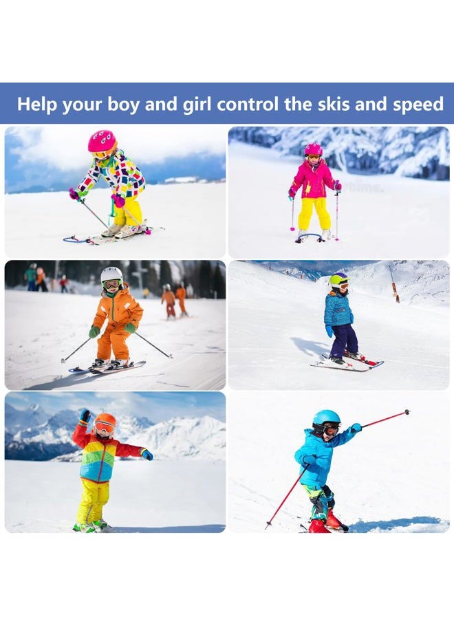 YEESOOM Edgie Wedgie Ski Tip Connector - Edgie Wedgie Ski for Kids 2 PCS for Beginners Skiing Training and Speed Control, Ski Accessories Edgy Wedgy Ski Kids Training Aid, Blue & Pink - Image 5