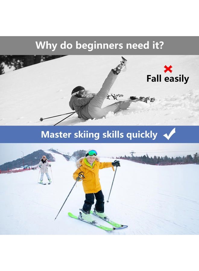 YEESOOM Edgie Wedgie Ski Tip Connector - Edgie Wedgie Ski for Kids 2 PCS for Beginners Skiing Training and Speed Control, Ski Accessories Edgy Wedgy Ski Kids Training Aid, Blue & Pink - Image 4