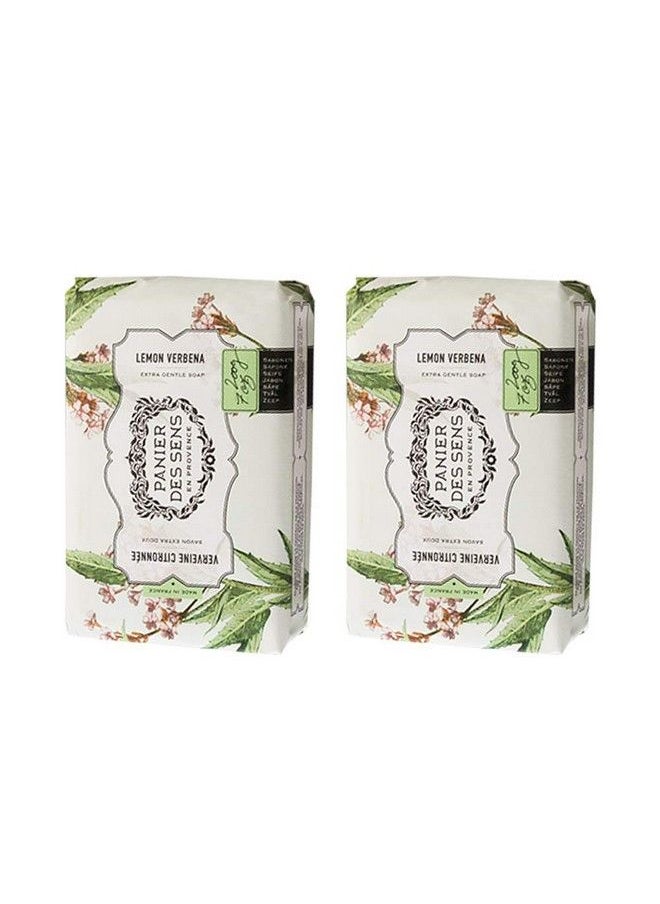 PANIER DES SENS Verbena Shea Butter Bar Soap 95% Natural & Made In France 2 Bars 7Oz/200G Each  - Image 1