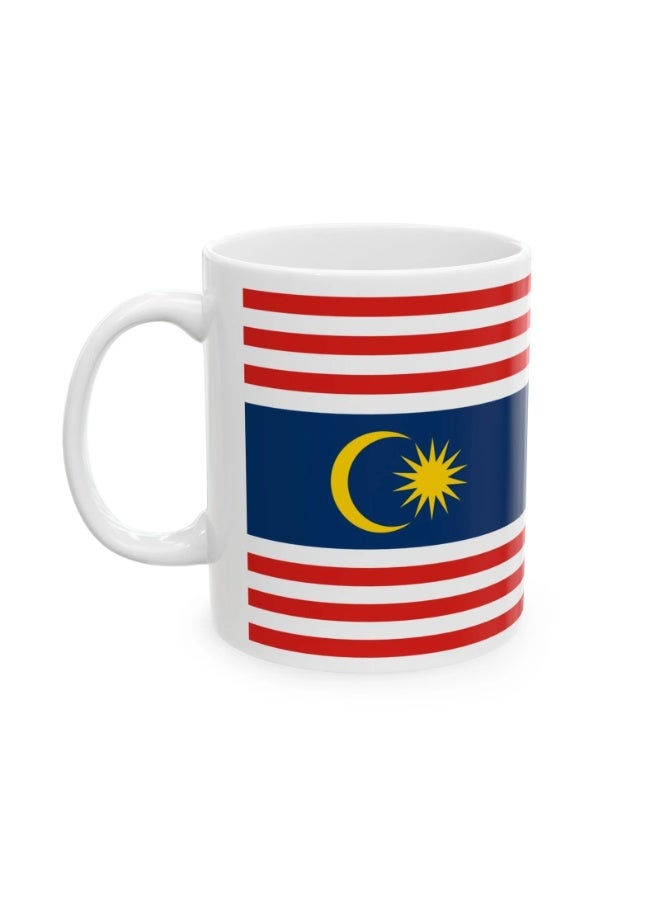 RYN White Coffee Mug with Malaysian Flag Design - Image 1