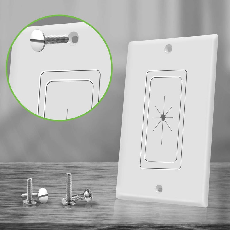 TOPGREENER Flexible Rubber Wall Grommet Insert with Decorator Wall Plate, Pass Through Plate for Low-Voltage Cables, Size 1-Gang 4.50" x 2.75," Polycarbonate Thermoplastic, TG8901-2PCS, White, 2 Pack - Image 5