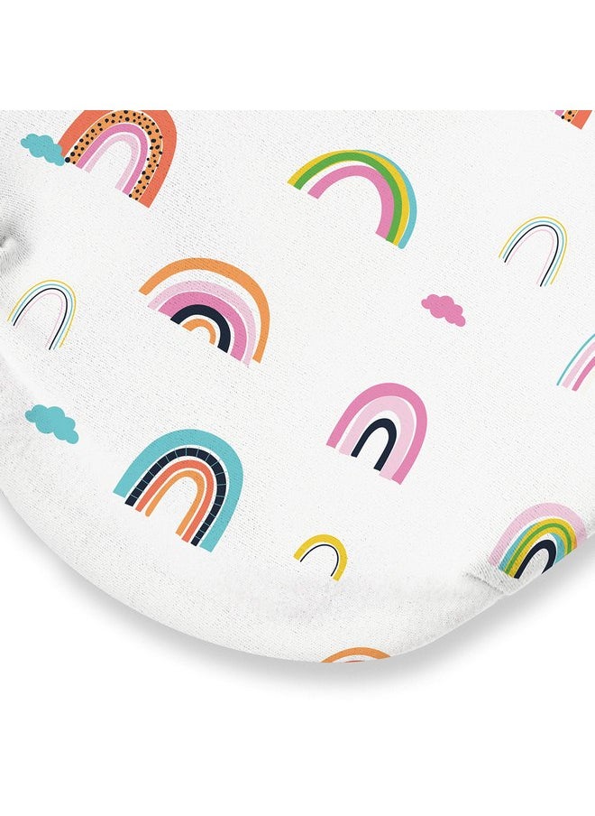 SwaddleMe - SwaddleMe Original Organic Swaddle 2-pk, 100% Organic Cotton Adjustable Baby Wrap, Small (0-3 Months, 7-14 lbs, up to 26"), Chasing Rainbows - Image 1