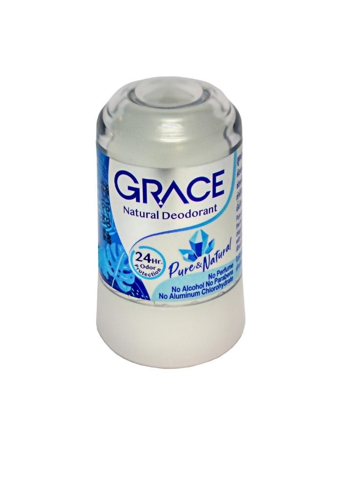Grace Natural Deodorant Pure & Natural – 24hr Odor Protection Mineral Stick 120g - Image 1