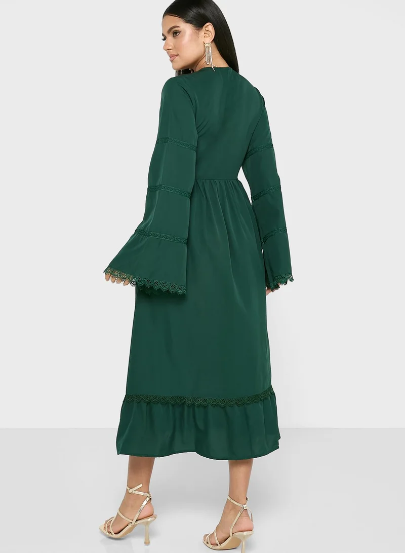 ELLA Flute Sleeve Detail Dress