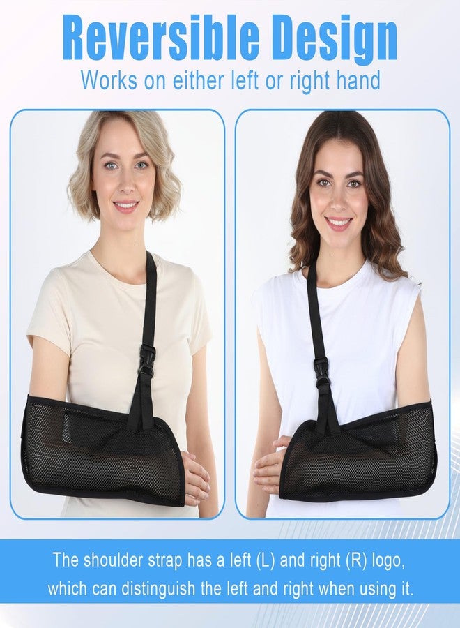 Wanmu Mesh Arm Shoulder Sling, Medical Shoulder Immobilizer for Shower Right Left Arm Stabilizes Elbow, Arms Brace for Men Women Wrist Torn Rotator Cuff Injury (Black) - Image 5