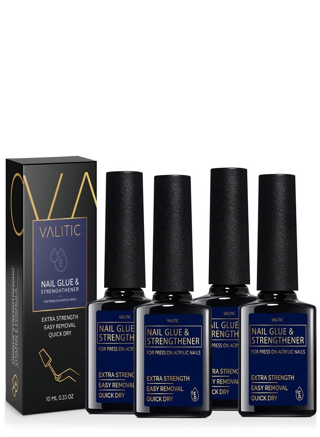 VALITIC Strong Nail Glue and Strengthener for Press Ons, 4 Pack - Image 1