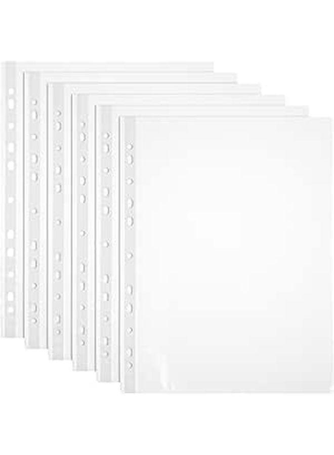 11 Hole Punch Plastic Sheet Protectors 100 Pack Top Loading Binder Sleeves - Image 1